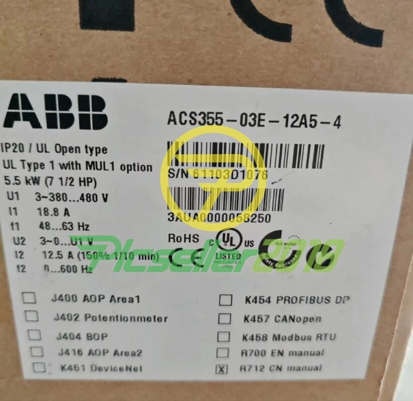 1PC ACS355-03E-12A5-4 5.5KW  ABB Frequency Converter UPS or