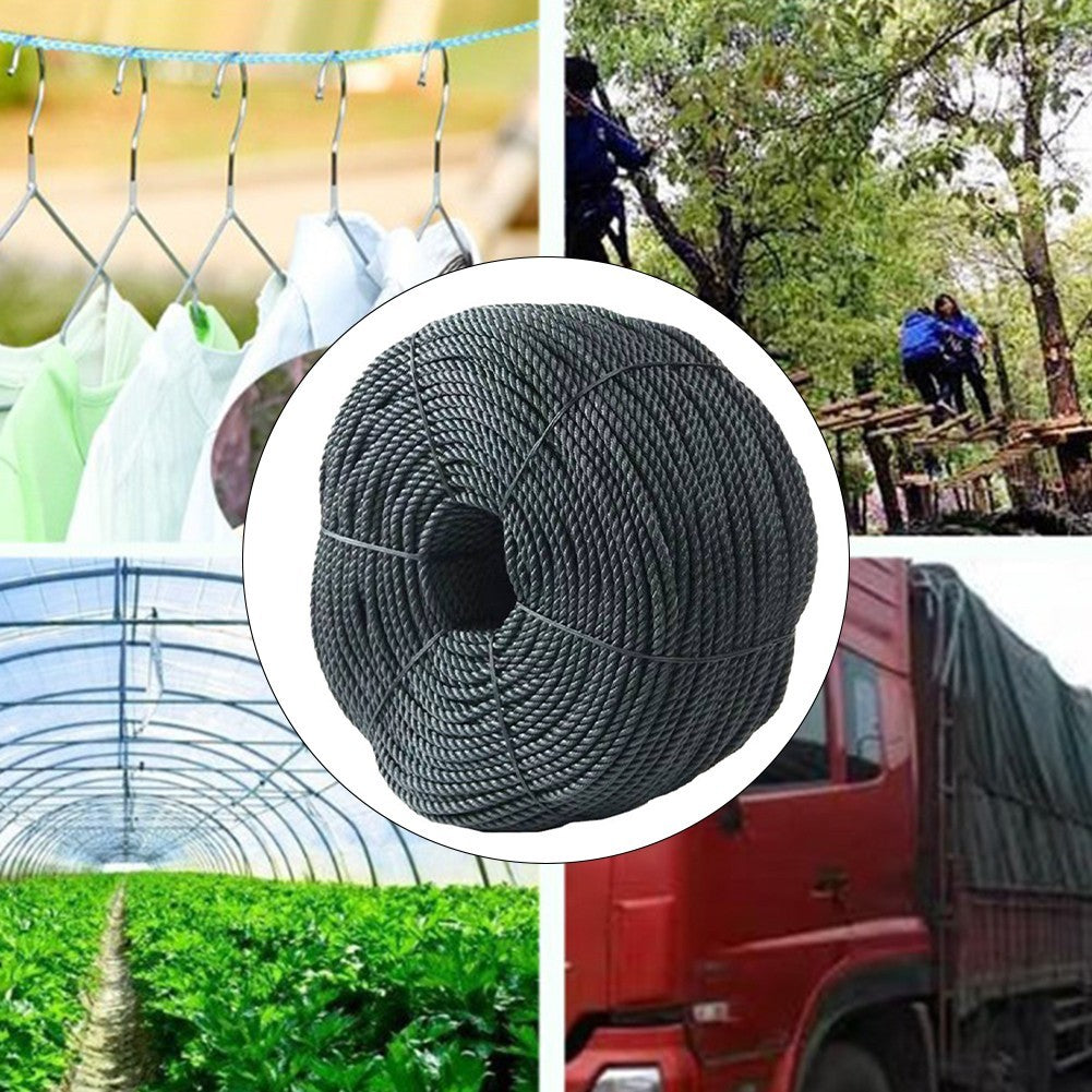 Strong Black Rope for Bundling and Securing 20m High Density Polyethylene