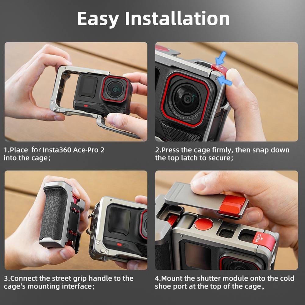 Portable For Insta360 AcePro2 Camera Handle with Shock Absorption and Grip