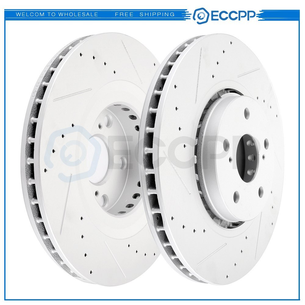 Front Discs Brake Rotors Set For 2004 2005 2006 Lexus RX330 Drill and Slot