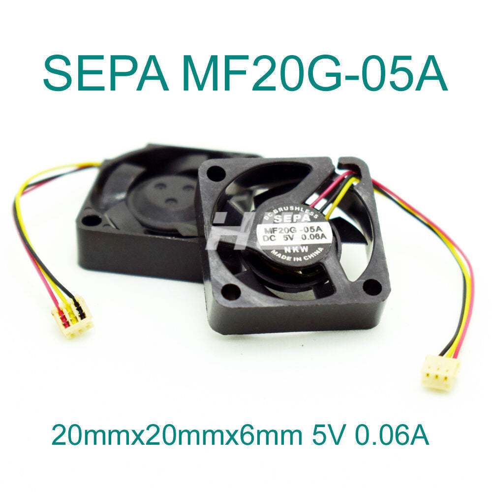 1pc SEPA MF20G-05A 20x20x6mm 2006 DC 5V 0.06A Mini DC Brushless Cooling fan