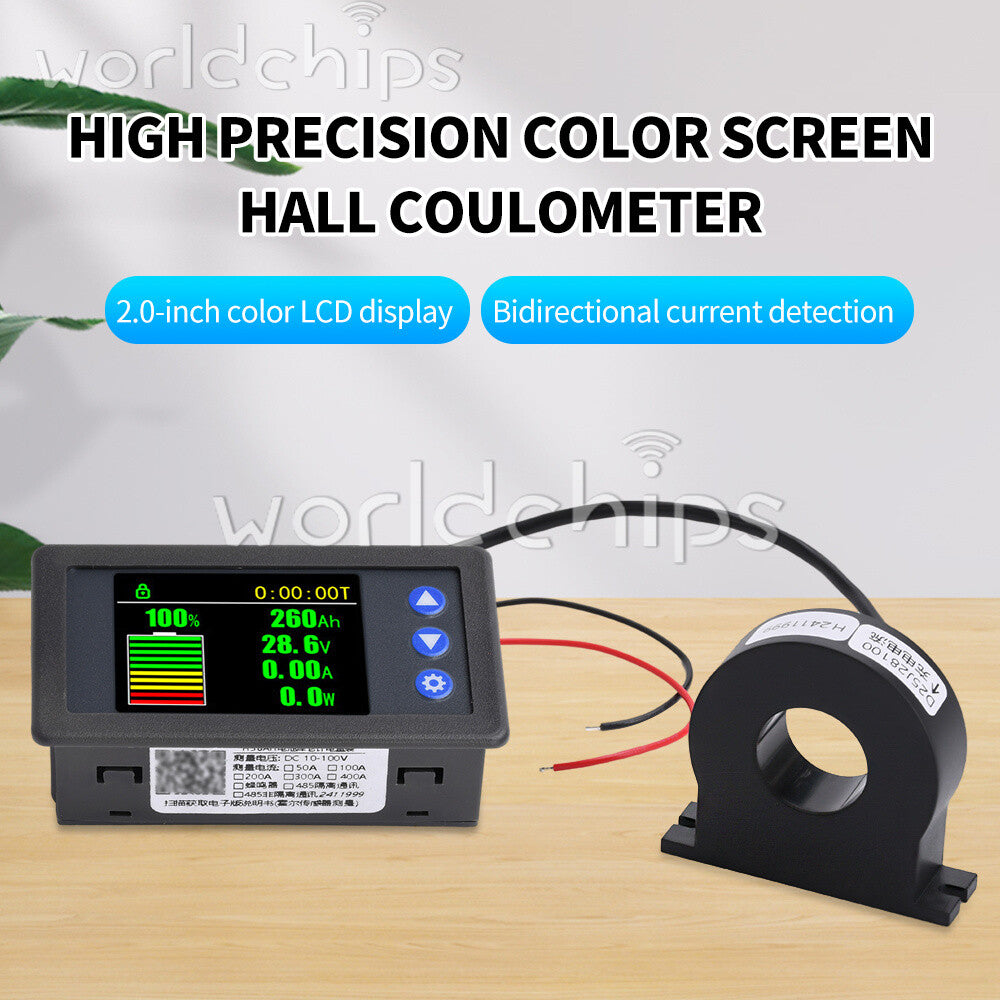 H56AH LCD Digital Hall-Coulomb Meter Voltage Current Power Meter Display 0-400A