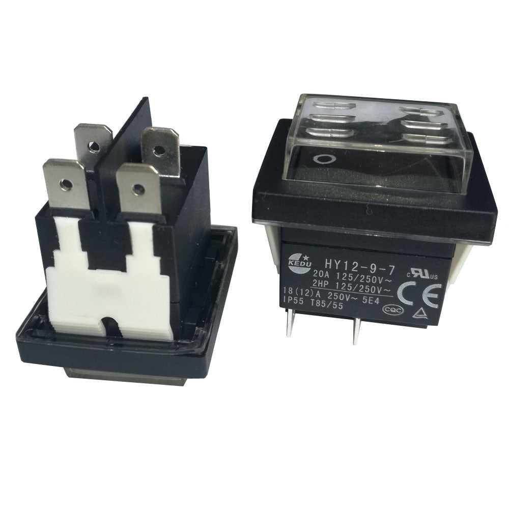 For KEDU HY12-9-7 125V 4Pins Waterproof Rocker Pushbutton Switches
