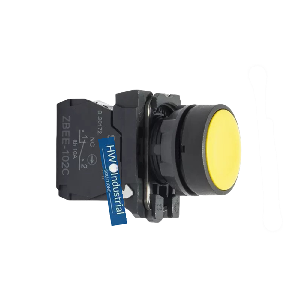 2/Piece  XB5 Series Flat Head Button Switch XB5AA52C XB5-AA52C Yellow 1NC