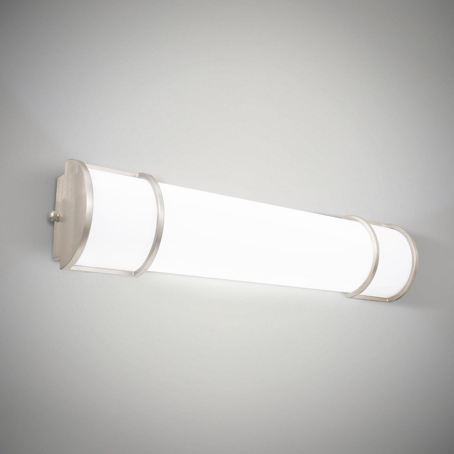 LED Vanity Flush Mount Light, 24", 3CCT Dimmable, Nickel Finish