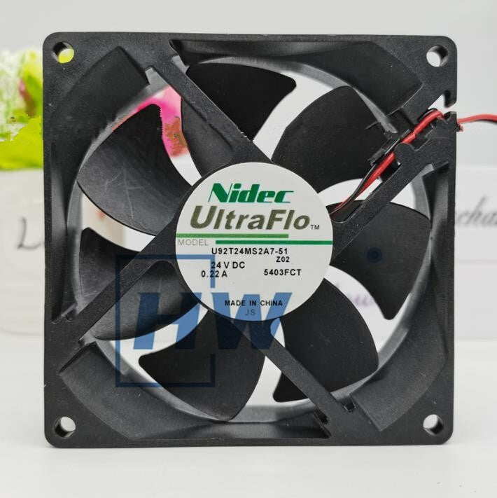 1Pc  U92T24MS2A7-51 Nidec UltraFlo Series 9225 24v 0.22A High Air Volume Fan