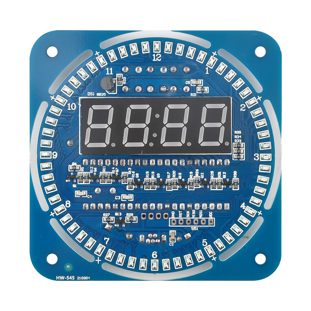 DS1302 Electronic Clock 51 MCU Learning Board Rotating LED Clock Kit /Assembled