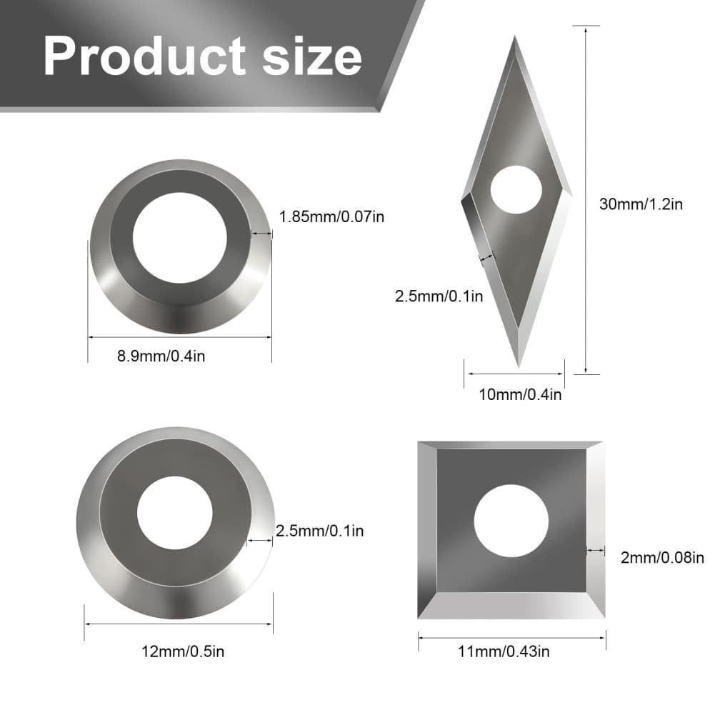 8 Piece or 16 Piece Carbide Turning Inserts Set for Wood Lathe Tools Kit
