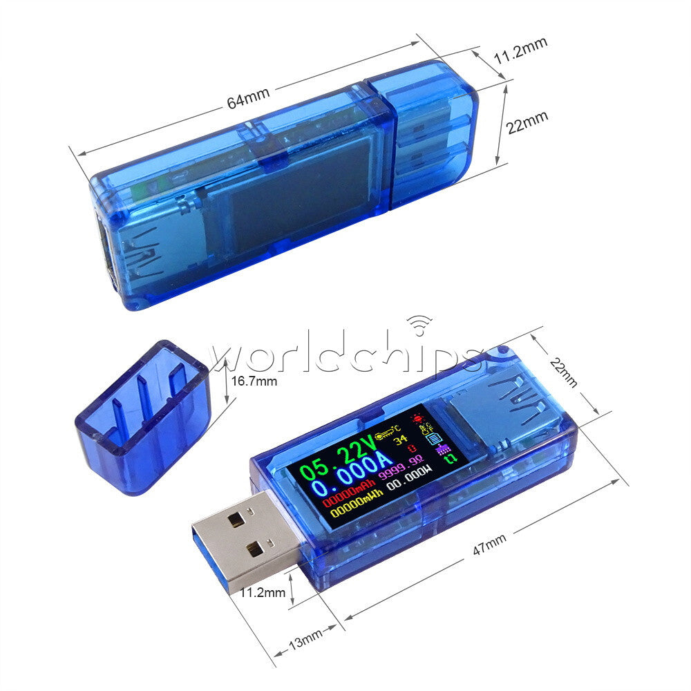 AT34 USB 3.0 LCD Voltage Current Power Capacity Meter Tester Voltmeter Ammeter