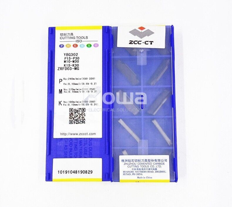 10Pcs/BOX ZCC.CT ZRFD03-MG YBG302 CNC Grooving Blade Carbide Inserts