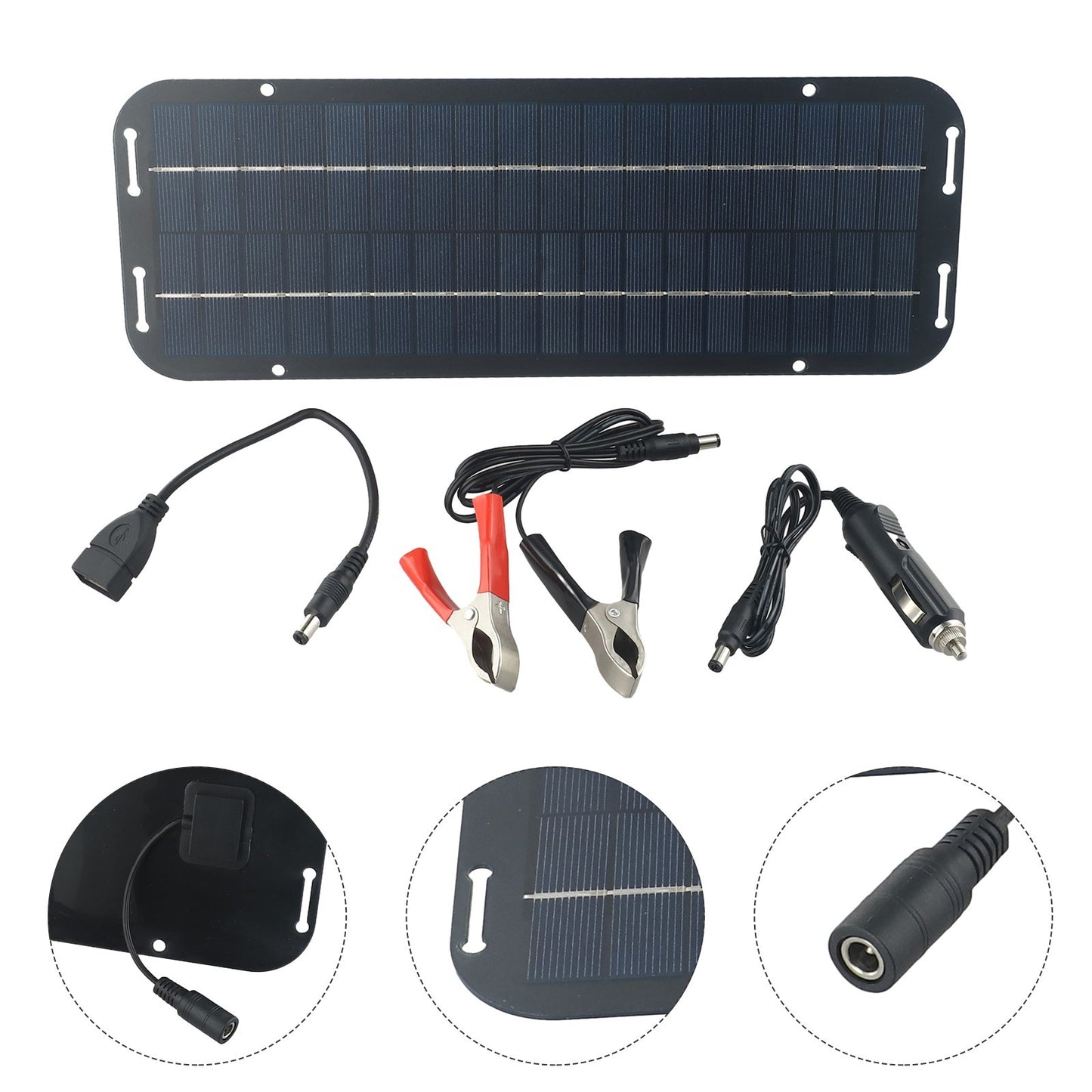 Waterproof 60W Solar Panel Trickle Battery Charger for Car Van Boat Kit