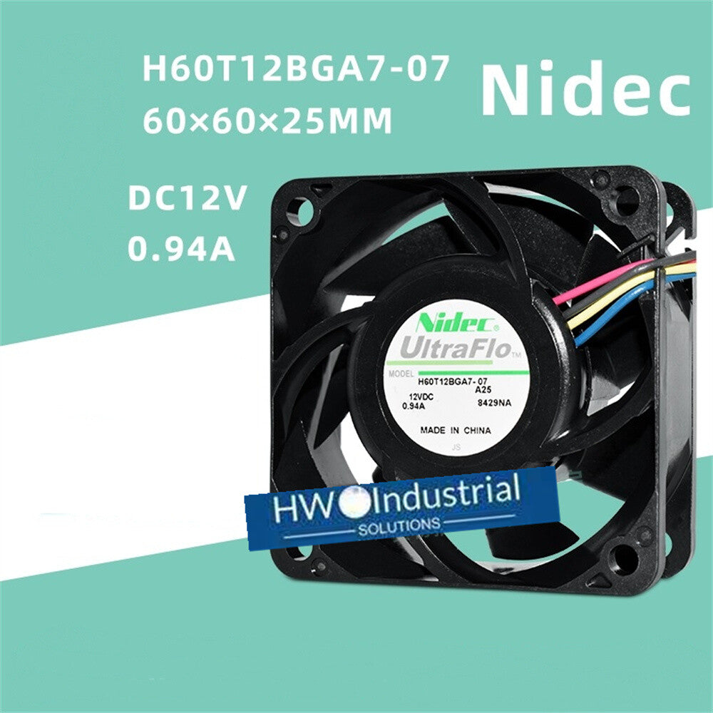 1/piece Nidec H60T12BGA7-07 6025 12V 0.94A 4-wire PWM Temperature Cooling Fan