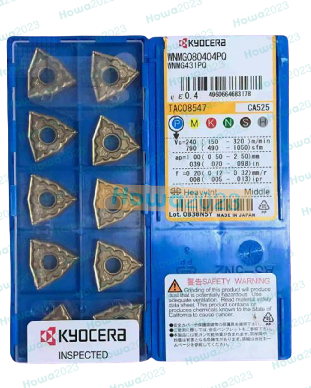 10Pcs/BOX Kyocera WNMG080404PQ CA525 WNMG431PQ Turning Blade carbide inserts