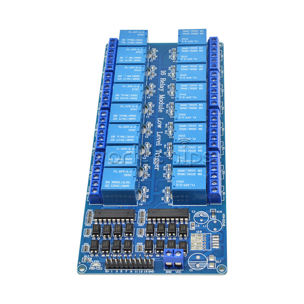 16-CH 16-Channel 5V Relay Board Module Optocoupler Power Supply Arduino PIC ARM