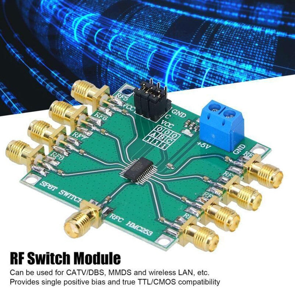 HMC253 RF Switch Module Open 8 RF Switch  for SMA DC2.5 GHz 3V-5V Power Supply
