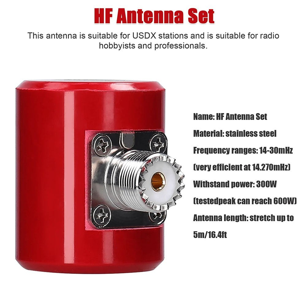 Stainless Steel Antenna for Amateur Radio 14MHz 30MHz 300W 600W Performance
