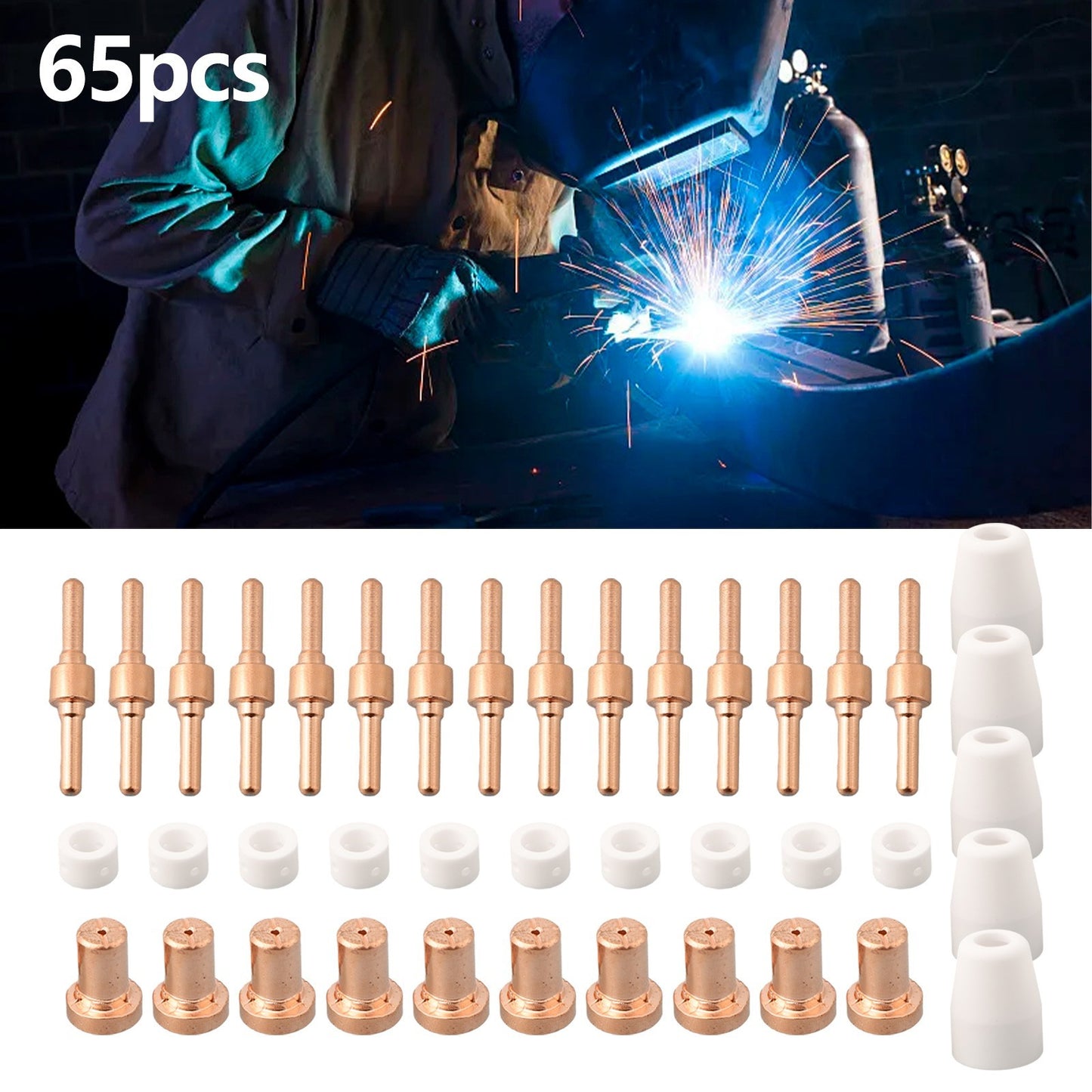 65pcs Welding accessories CUT30-50 Plasma Cutter Consumables For Parkside