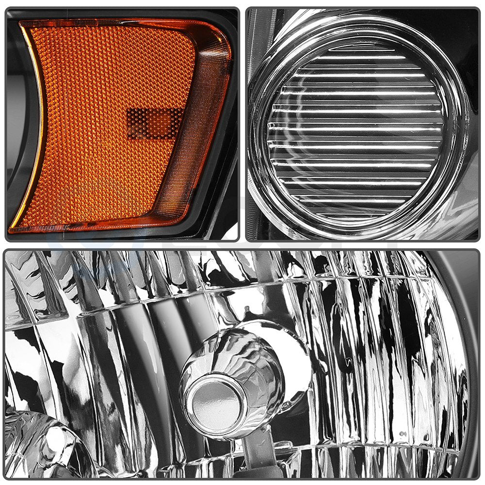 Fits 2008-2012 Ford Escape SUV Front Headlights Assembly Left + Right Sides Set