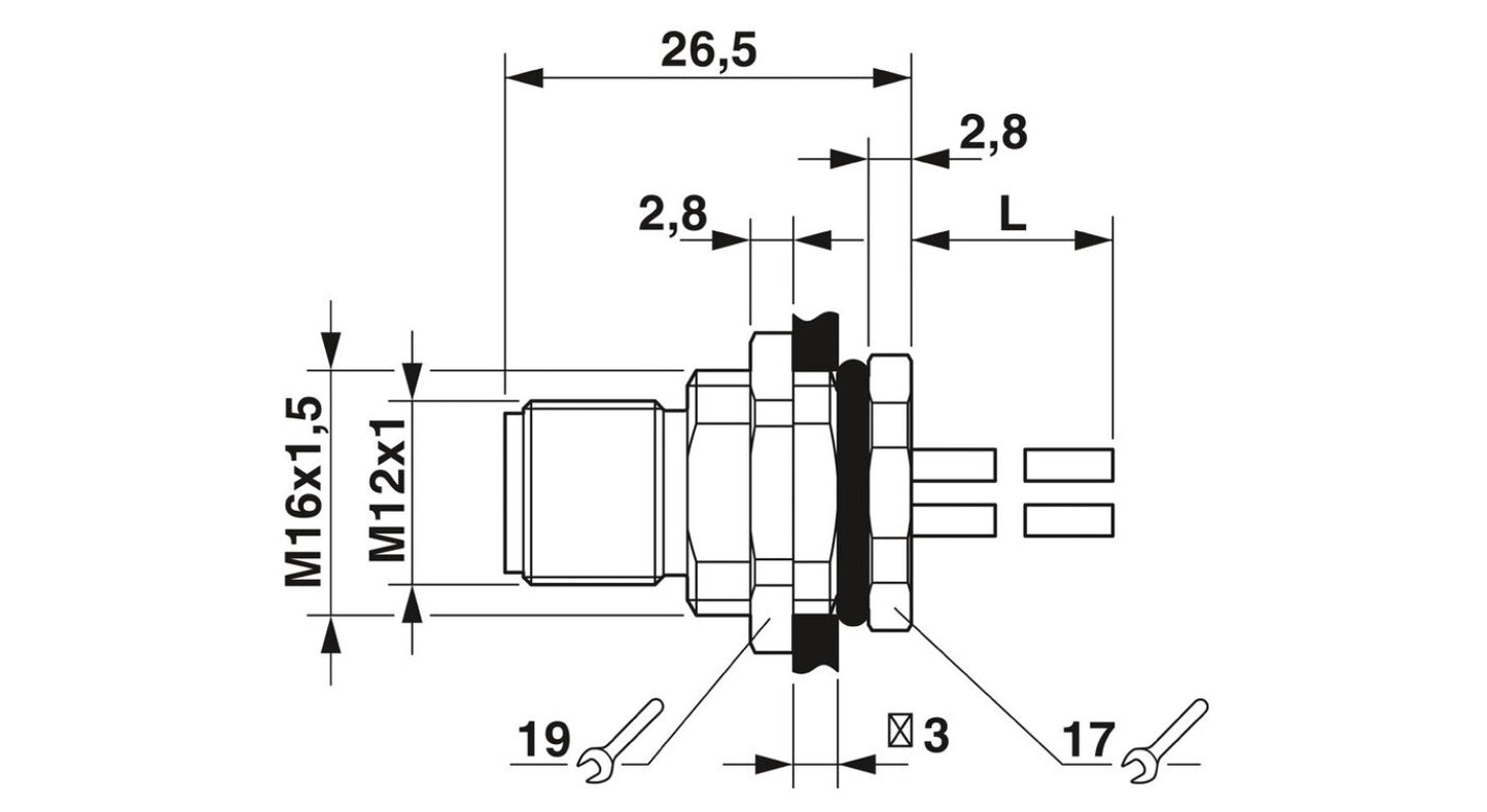 1pcs PHOENIX CONTACT 1424132 Connector SACC-DSI-M12MSS-4CON-M16/0,5PE