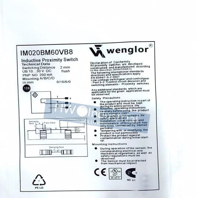 1PC Wenglor IM020BM60VB8 Inductive Proximity Switch Sensor