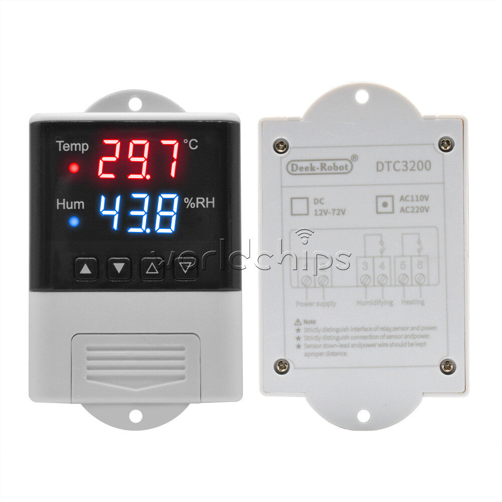 AC110V-220V LED Temperature Humidity Controller Thermostat Digital SHT20 Sensor
