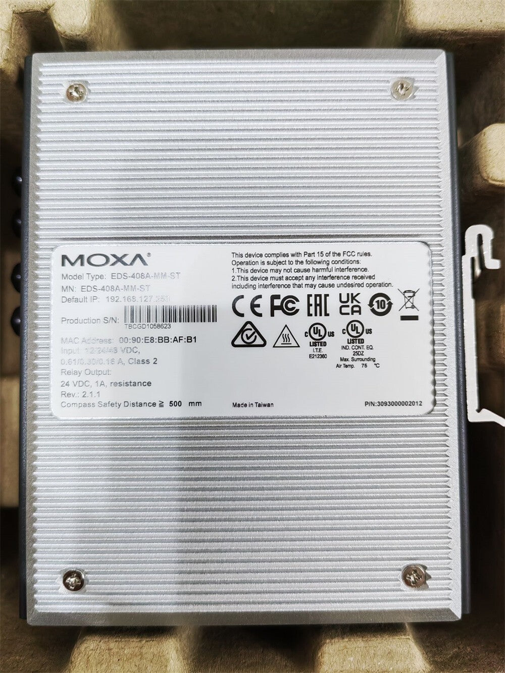 1PC ONE  MOXA EDS-408A-MM-ST Industrial Ethernet Switch