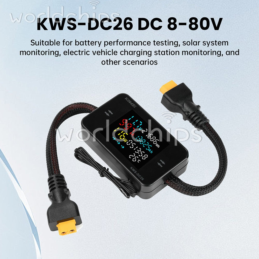 DC 8-80V Digital LCD Battery Charger Tester Voltage Current Energy Power Meter