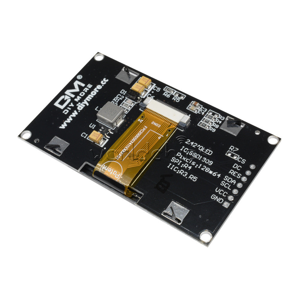 2.42" Yellow 128X64 OLED LCD Display 12864 I2C SPI Serial Module for Arduino