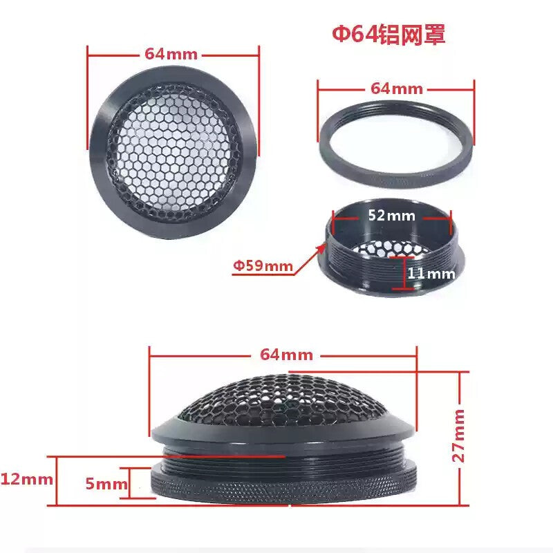 2pcs 2" inch All-Metal Tweeter Cover Speaker Decorative Circle Metal Mesh Grille