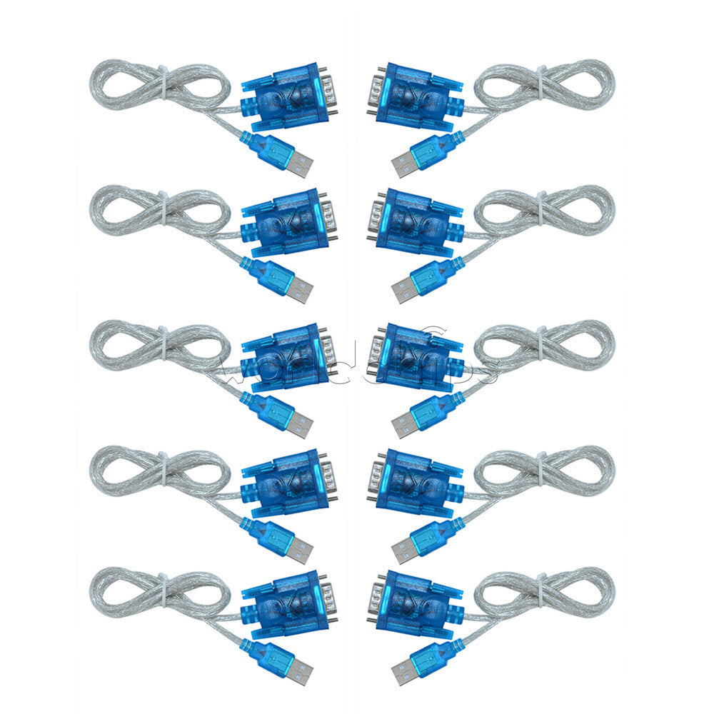 10PCS USB to RS232 Serial Port 9 Pin DB9 Cable Serial COM Port Adapter Convertor