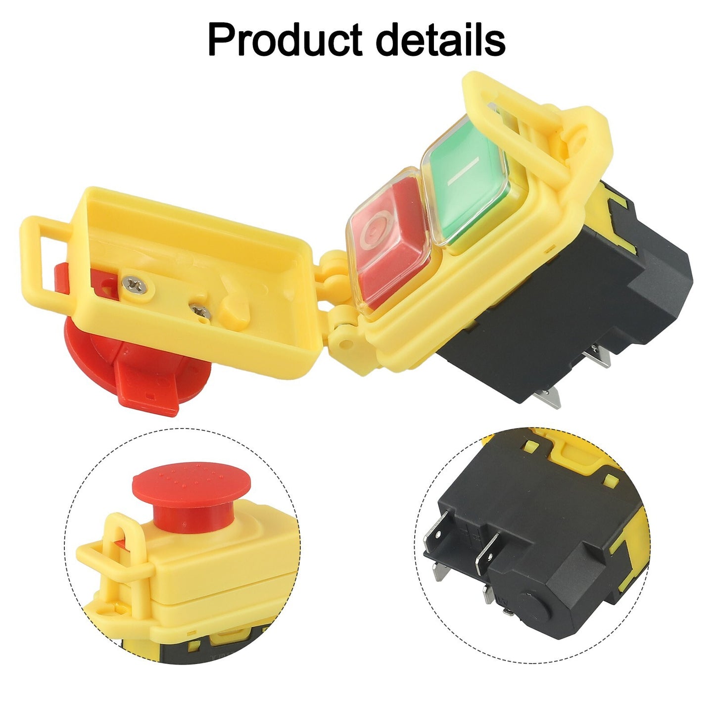 1PCS KJD17B 5Pin Waterproof Electromagnetic Pushbutton Switch for Mini Lathe