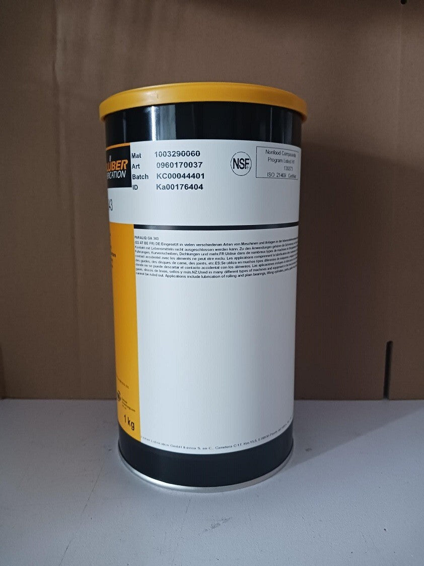 KLUBER Lubrication PARALIQ GA 343 Grease 1Kg (2.2 LB)  free ship