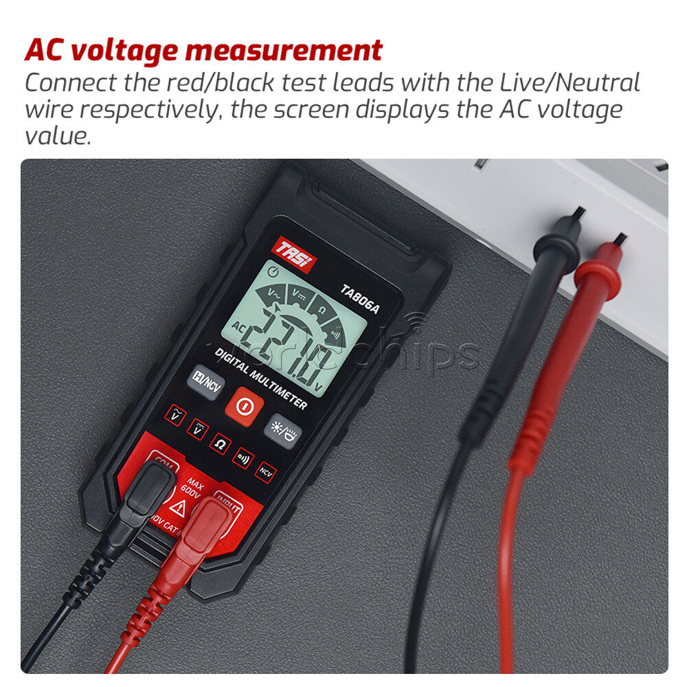 TA806A Multimeter Digital AC/DC Voltage Meter Automatic Resistance Tester