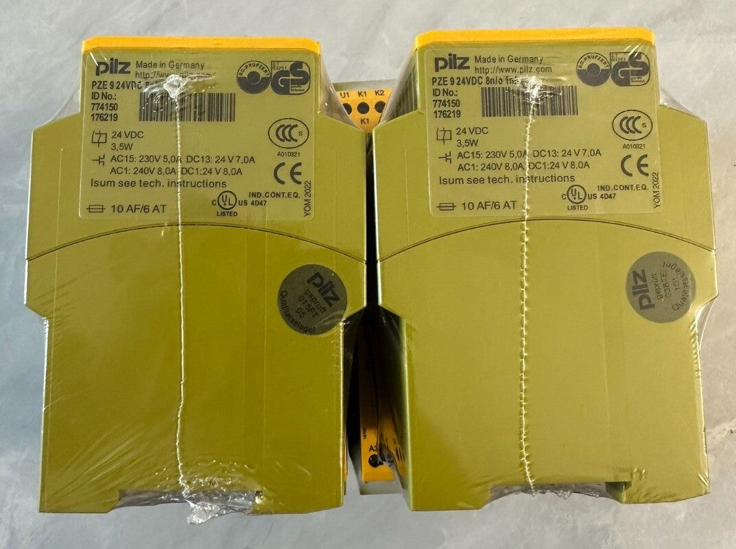 1pcs PILZ PZE9 24VDC 8n/o 1n/c Safety Relay Module 774150