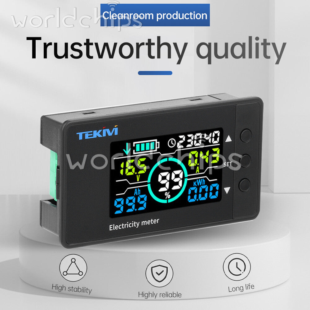 DC7.5~100 Battery Monitor Voltage Ammeter Bi-directional Detection Coulomb Meter