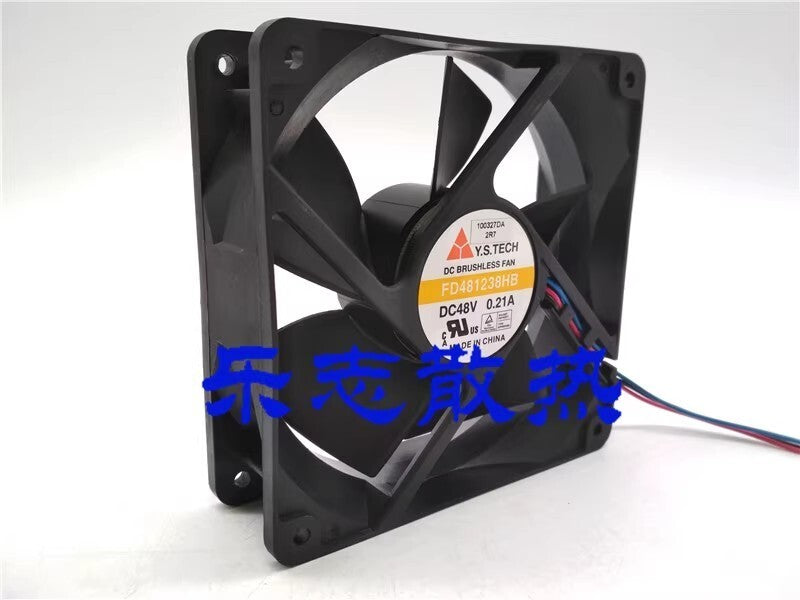 Y.S.TECH FD481238HB 12038 DC48V 0.21A 12CM 3-Wire Inverter Cooling Fan