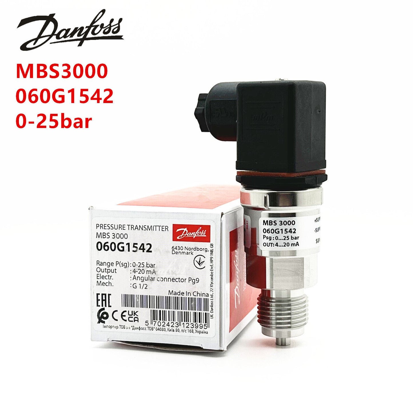 1 pcs For Danfoss MBS3000 060G1542 0-25bar Pressure Transmitter Sensor