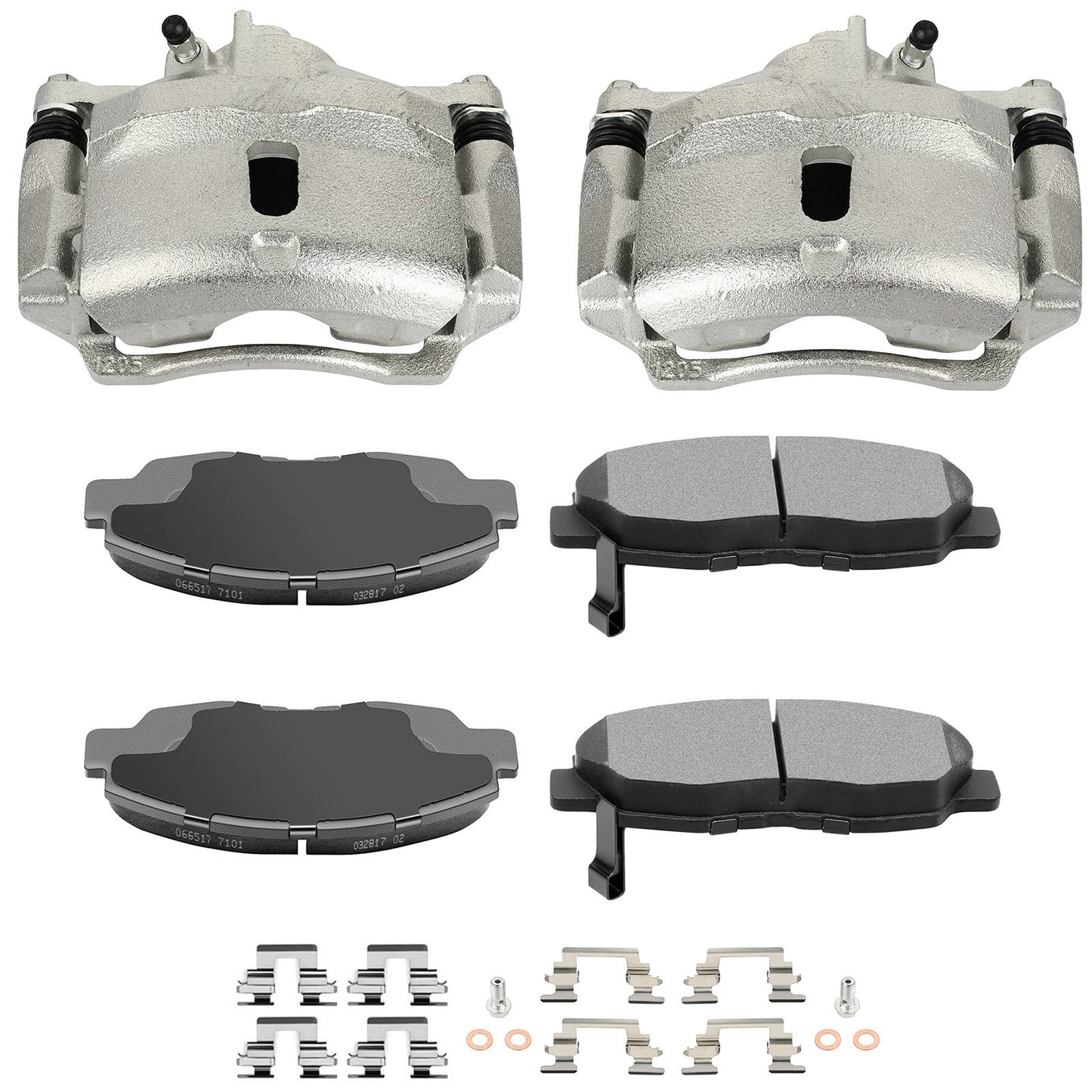 Front Left Right Brake Calipers Brake Pads Set 6Pcs For 1996-2011 Honda Civic