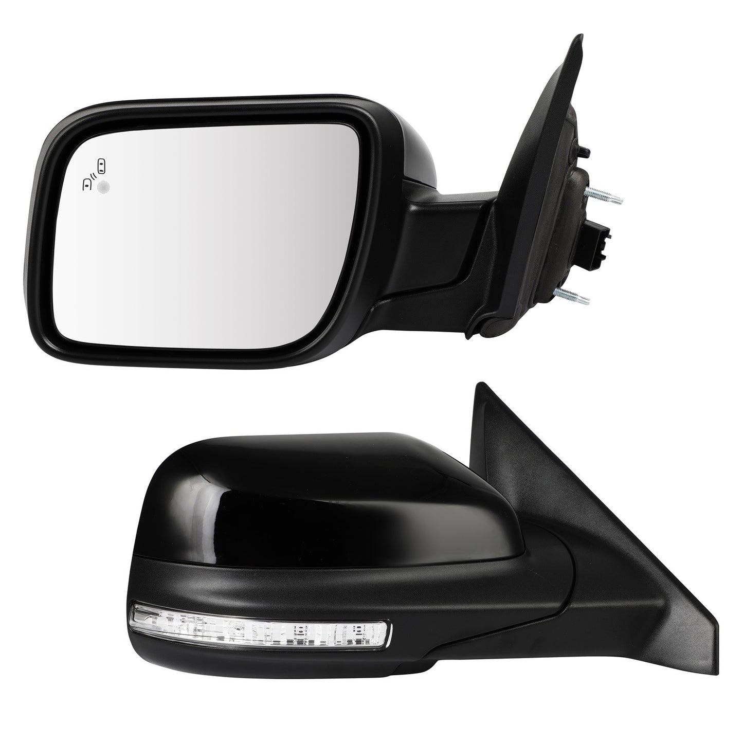 Pair Side Mirrors For 16-19 Ford Explorer Power-folding Heated Signal Puddle BSM