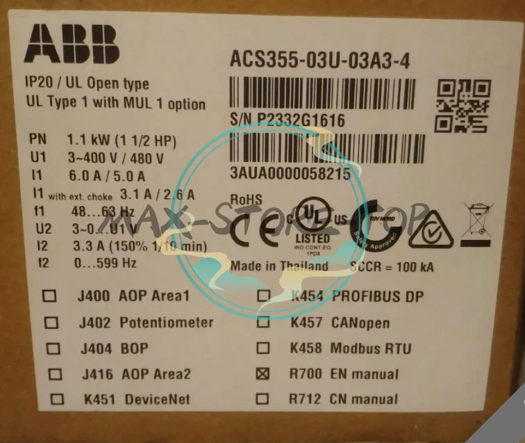 1 PC ACS355-03U-03A3-4 1.5KW  ABB Frequency Converter Fast delivery