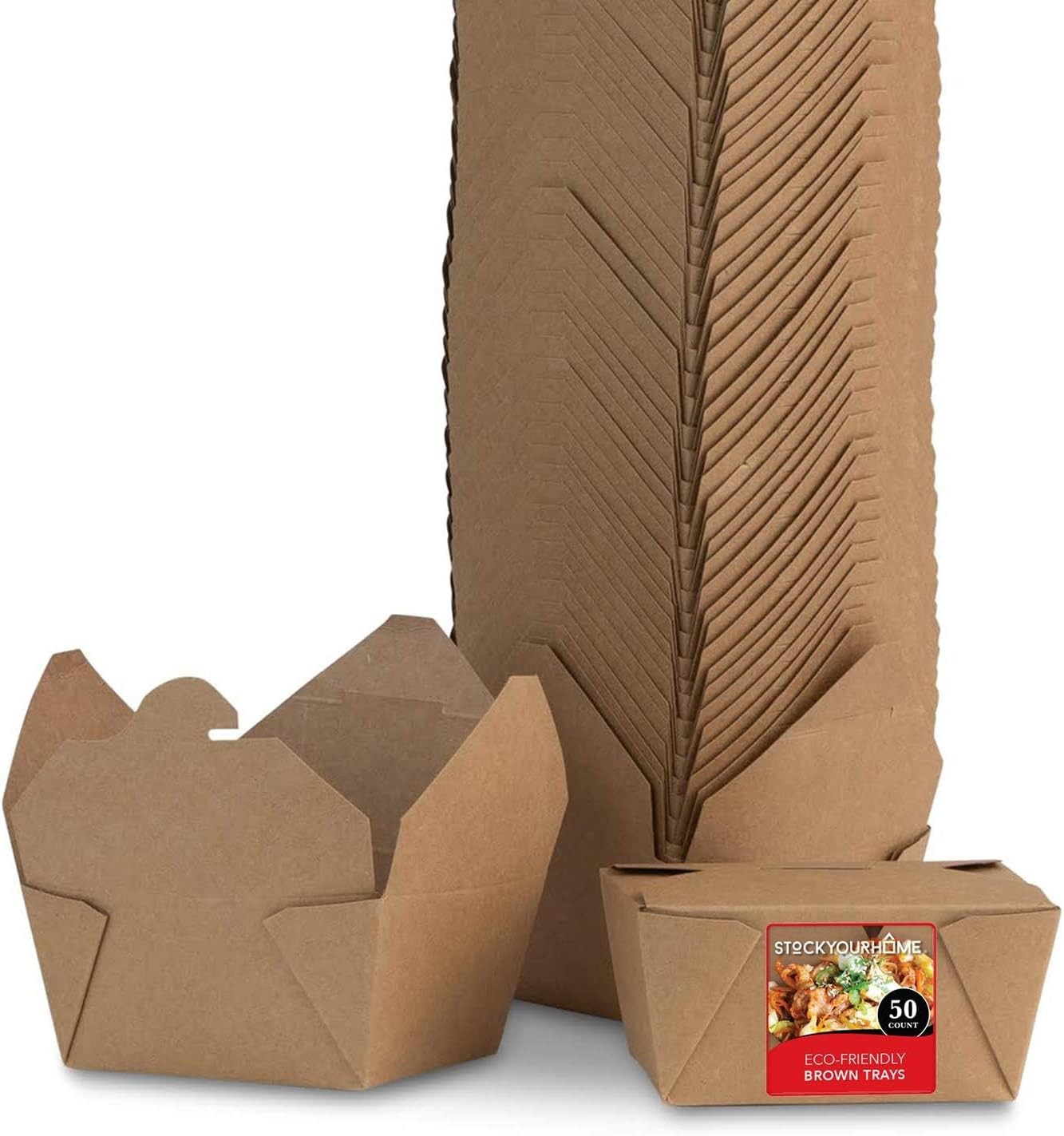 Take Out Food Containers Microwaveable Kraft Brown Take Out Boxes 30 Oz (50 Pack
