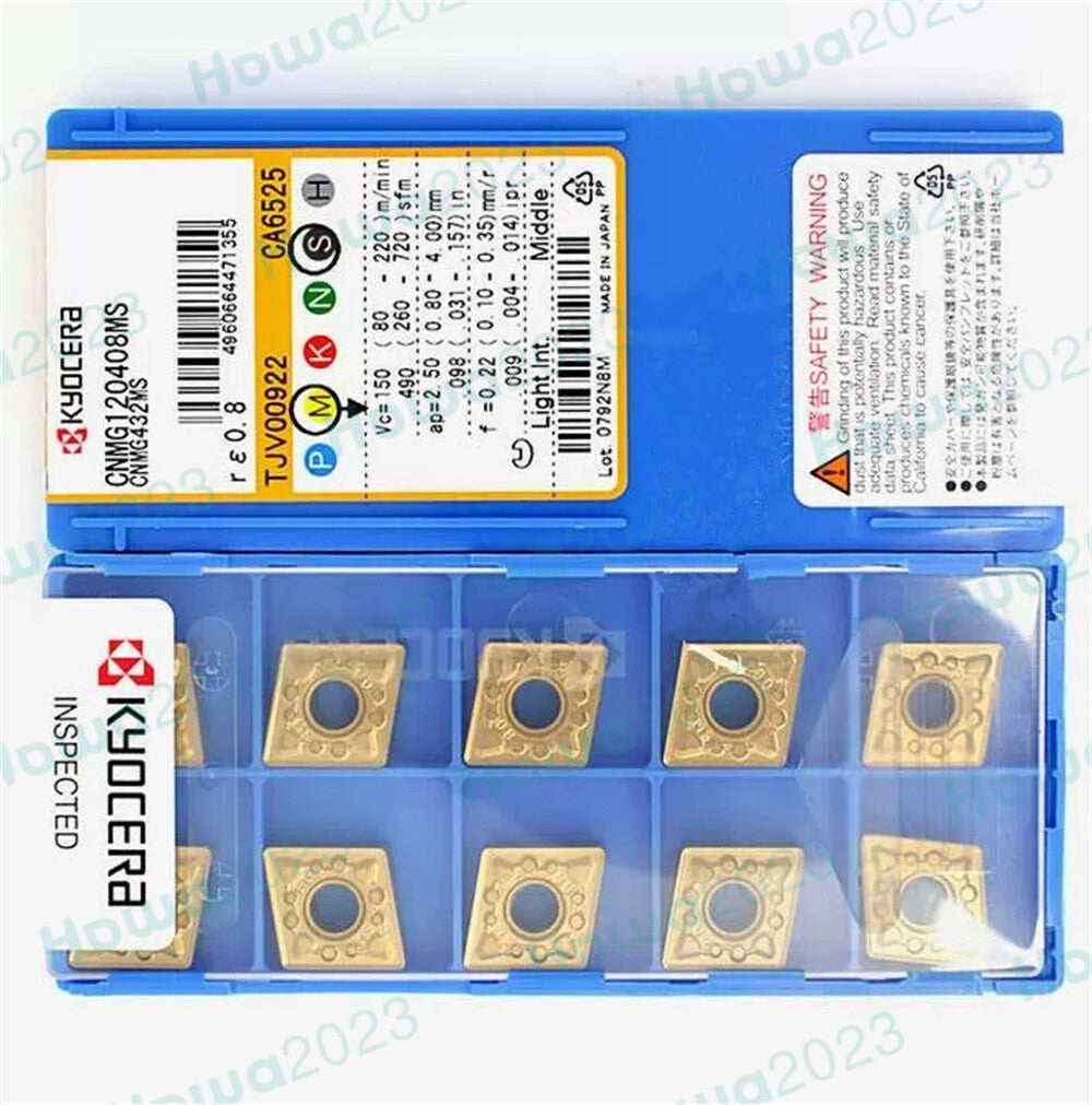 10Pieces/Box Kyocera CNMG120408MS CA6525 CNMG432MS Turning Blade Carbide Insert