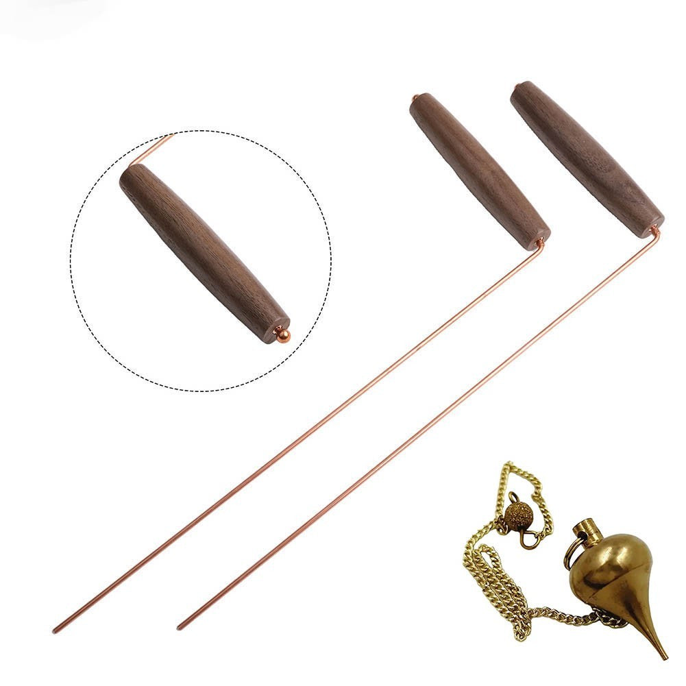 Copper and Walnut Dowsing Rods Kit with Elegant Design for Enthusiasts