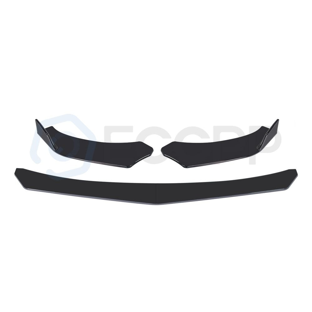 Black Front Bumper Spoiler Body Kit / 86" Side Skirt /Rear Lip Fit For Universal