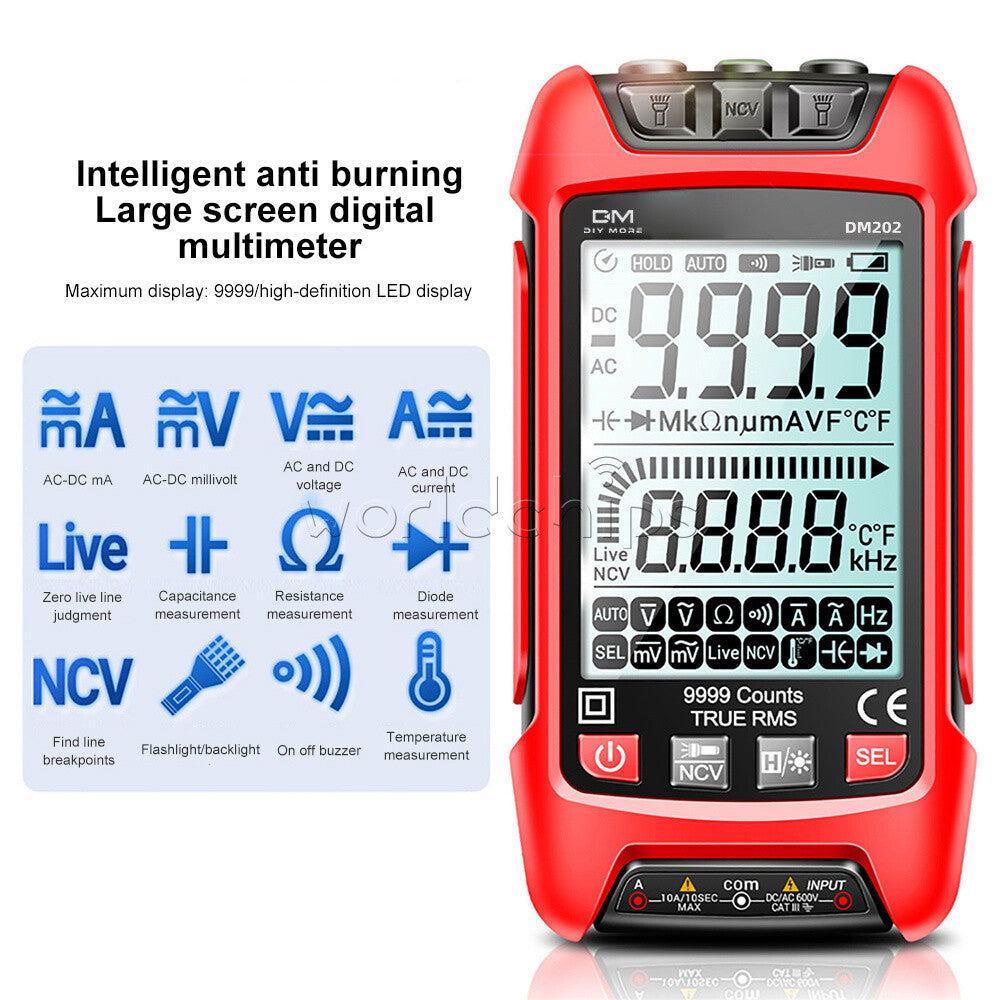 Backlight Digital Multimeter Voltmeter Resistance Capacitance Transistor Tester