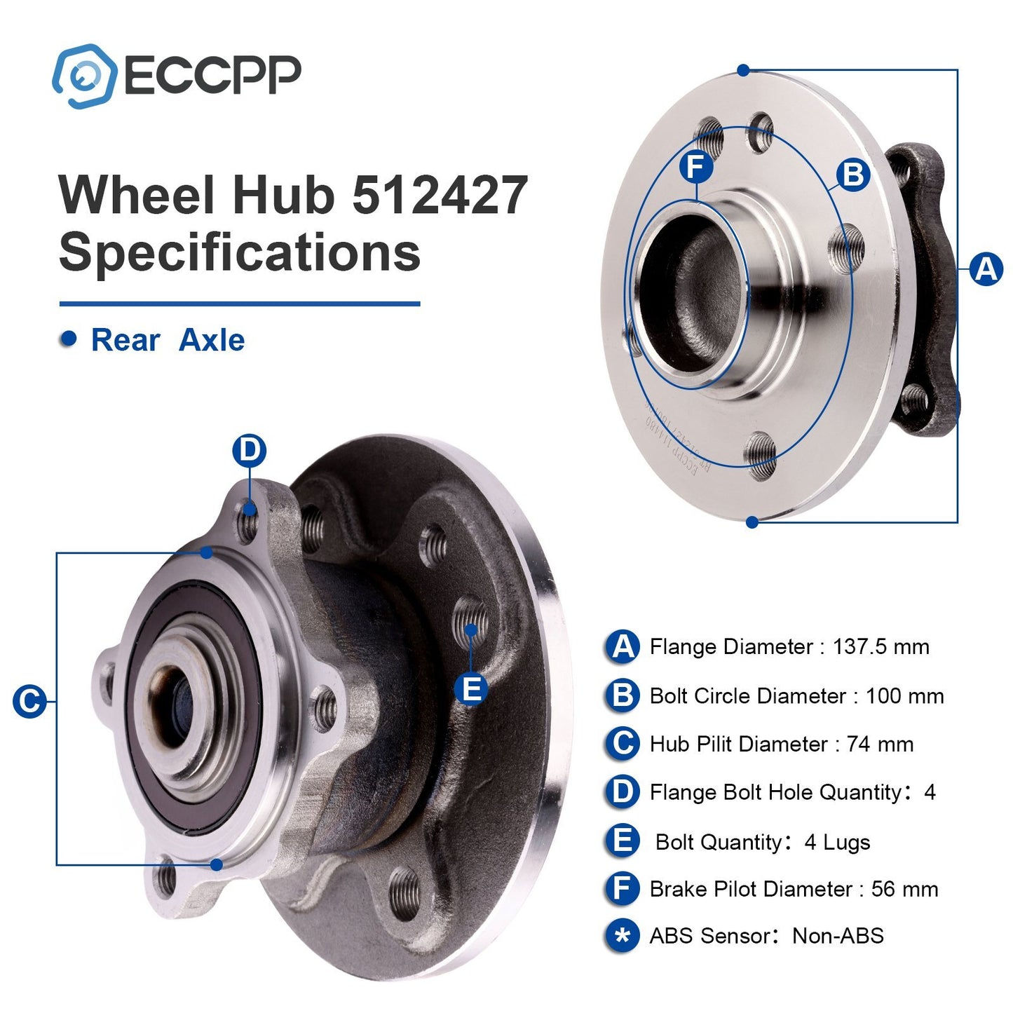 4X Wheel Hub Bearings Front Rear FWD For Mini Cooper 2007 2008 2009 2010-2015
