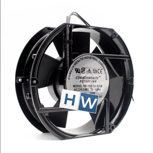 1PC  FP-108EX-S1-B 220-240V 0.22A 38W Oval Cabinet Heat Dissipation Fan