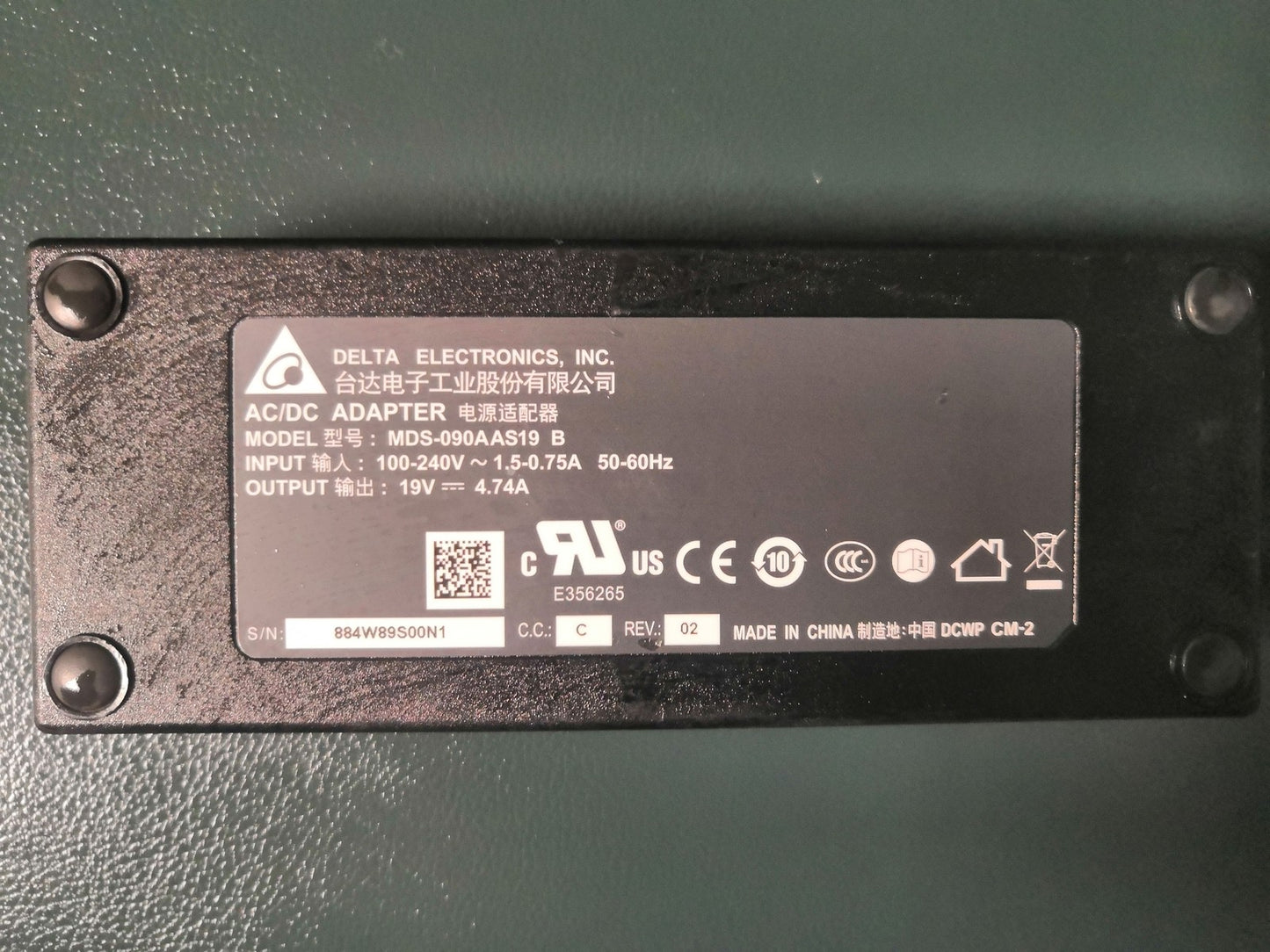 3-Pin AC Adapter for Sonoscape E2 Ultrasound Machine Charger MDS-090AAS19B