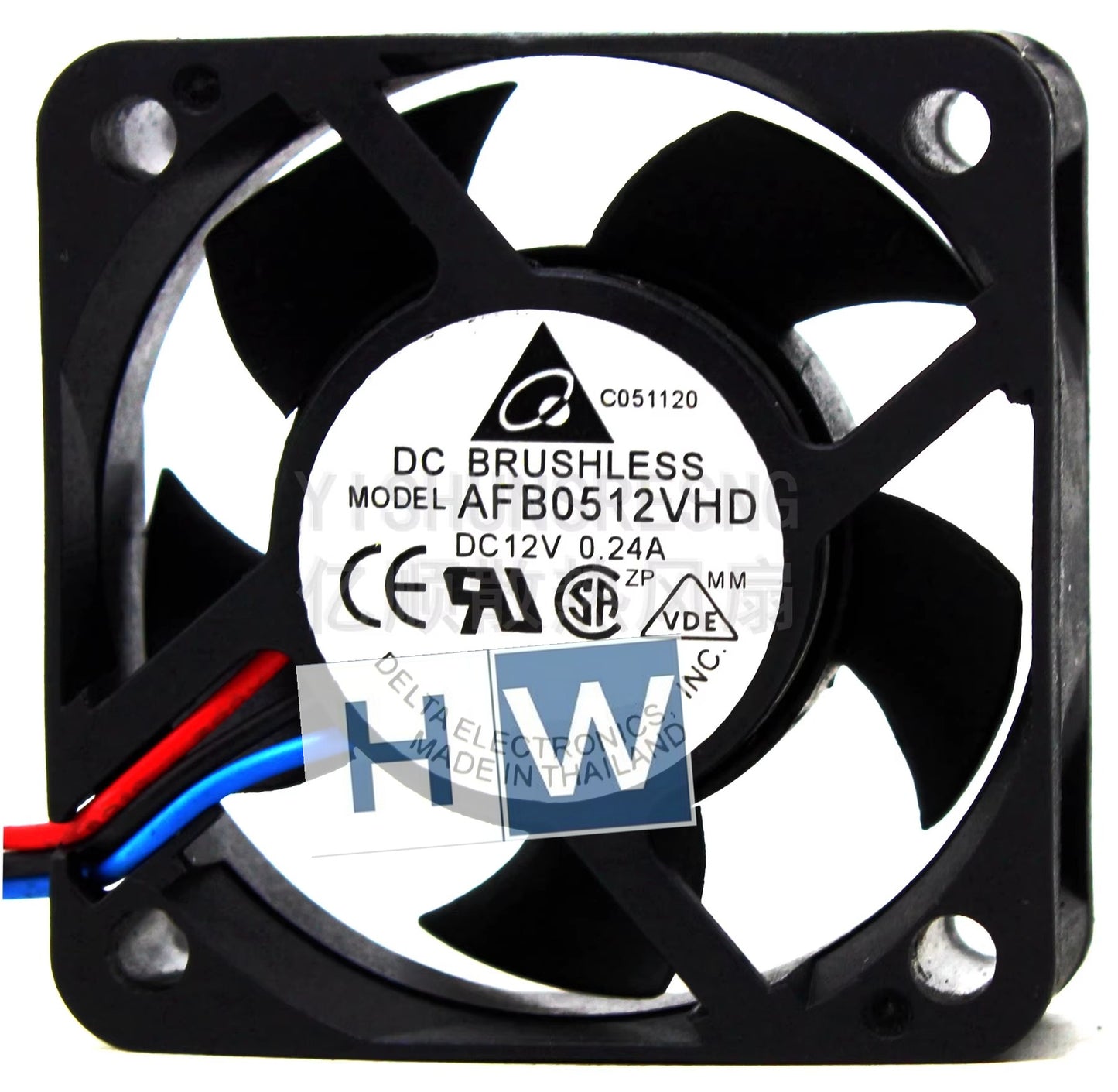 1PC Delta 5020 5CM AFB0512VHD 12V 0.24A High Air Flow Cooling Fan 3-wire
