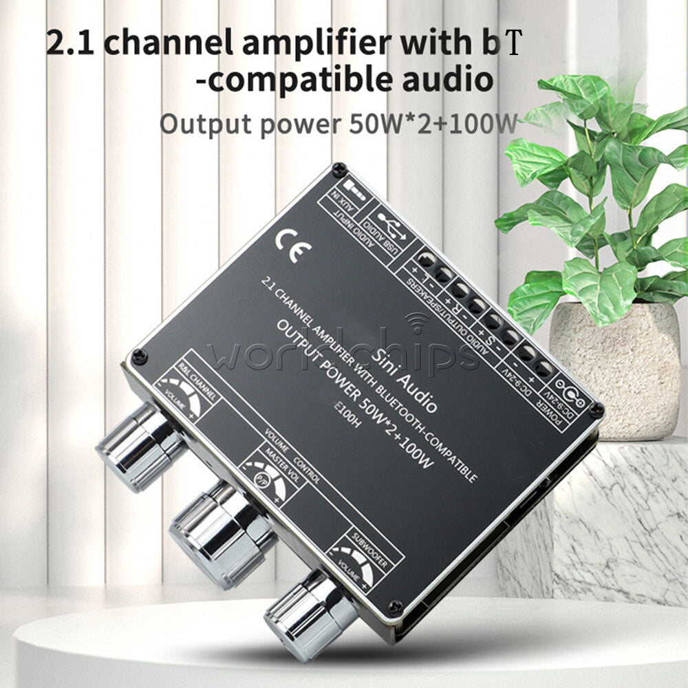 E100H 2.1 channel Bluetooth Audio Amplifier Board Module High&Low Bass Subwoofer